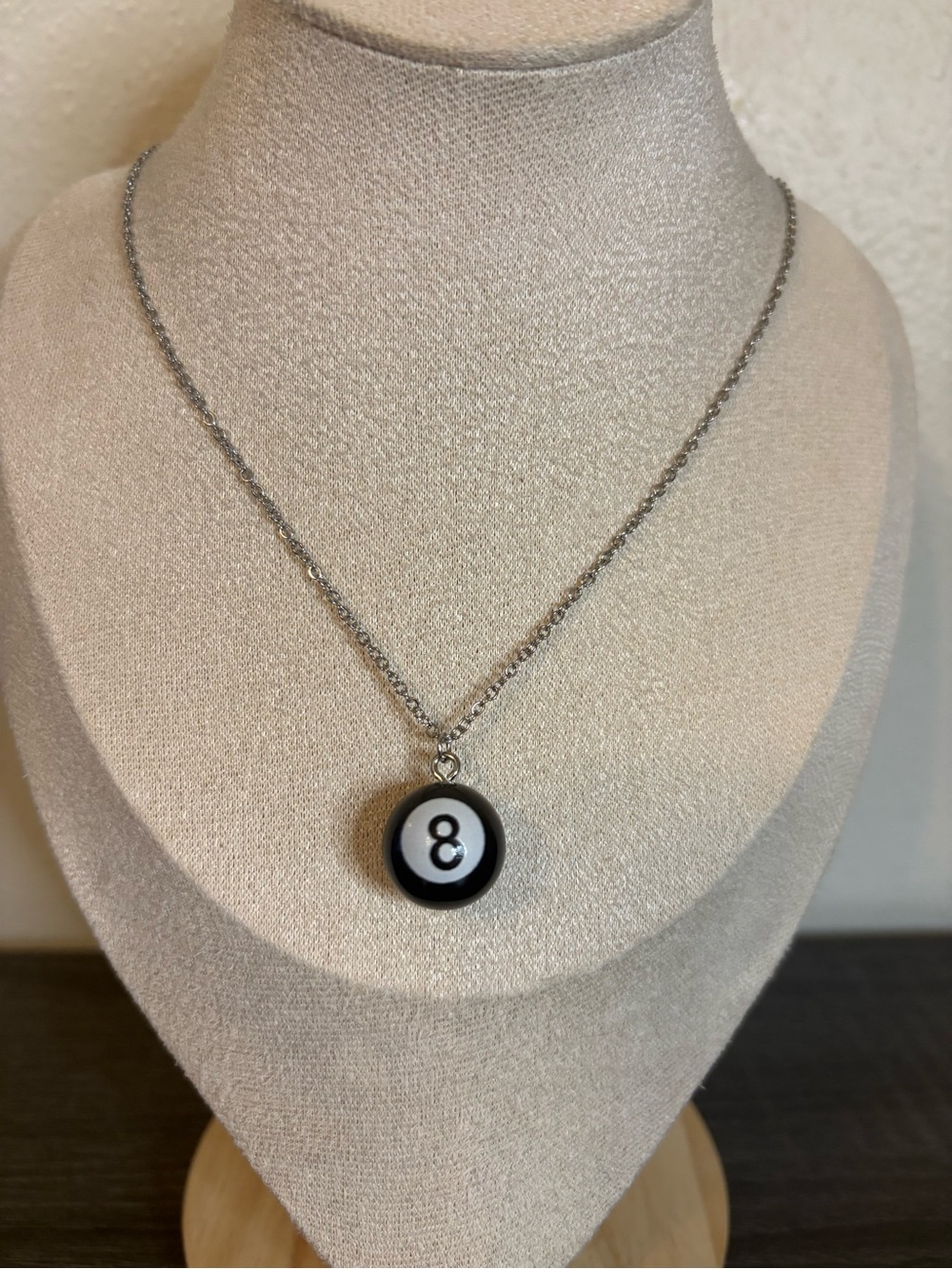 Handmade Silver 8 Ball Charm Necklace | Waterproof & Tarnish Resistant